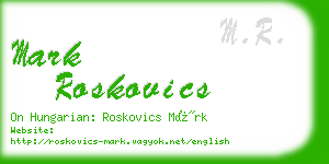 mark roskovics business card